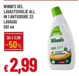 Famila WINNI'S GEL LAVASTOVIGLIE ALL IN 1 ANTIODORE 33 LAVAGGI offerta