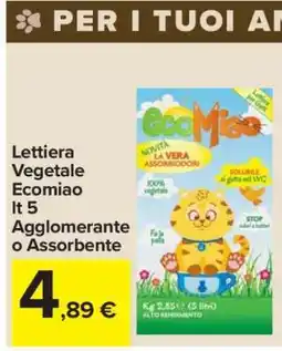 Carrefour Lettiera Vegetale Ecomiao lt 5 offerta