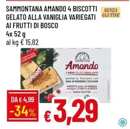 Famila SAMMONTANA AMANDO 4 BISCOTTI GELATO ALLA VANIGLIA VARIEGATI AI FRUTTI DI BOSCO offerta