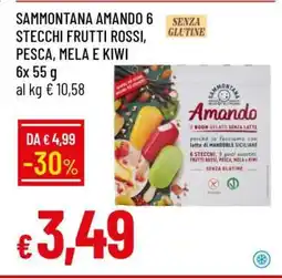 Famila SAMMONTANA AMANDO 6 STECCHI FRUTTI ROSSI, PESCA, MELA E KIWI offerta
