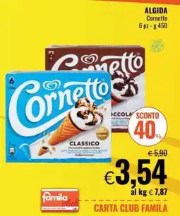 Famila Algida Cornetto offerta
