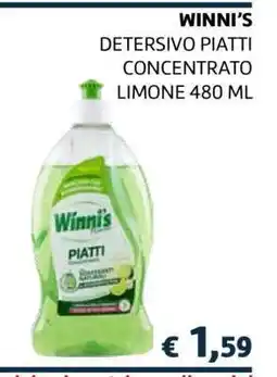 Coop WINNI'S DETERSIVO PIATTI CONCENTRATO LIMONE 480 ML offerta