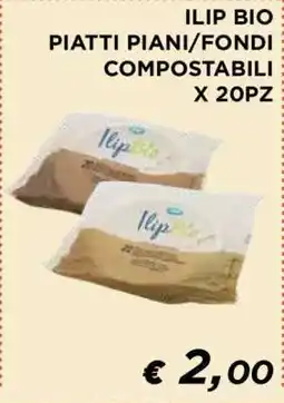 Coop ILIP BIO PIATTI PIANI/FONDI COMPOSTABILI X 20PZ offerta