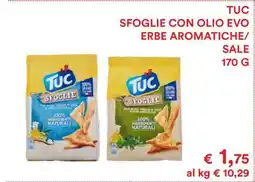 Coop TUC SFOGLIE CON OLIO EVO ERBE AROMATICHE/SALE offerta