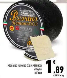 Conad PECORINO ROMANO D.O.P. PETRUCCI offerta