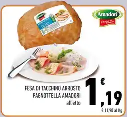 Conad Superstore Fesa di Tacchino Arrosto Pagnotella Amadori offerta