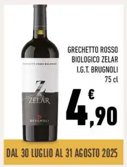 Conad Grechetto Rosso Biologico Zelar I.G.T. Brugnoli offerta