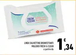 Conad LINEA SALVIETTINE DISINFETTANTI MILLEUSI FRESH & CLEAN offerta