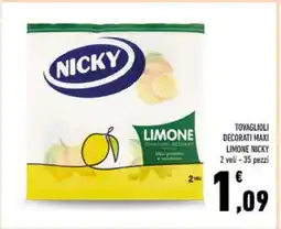 Conad TOVAGLIOLI DECORATI MAXI LIMONE NICKY offerta