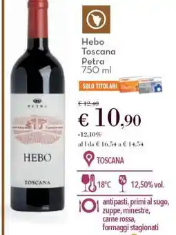 Conad Hebo Toscana Petra 750 ml offerta
