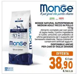 Conad MONGE NATURAL SUPERPREMIUM MEDIUM ADULT RICCO IN POLLO offerta