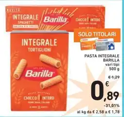 Spazio Conad PASTA INTEGRALE BARILLA offerta