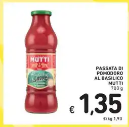Spazio Conad PASSATA DI POMODORO AL BASILICO MUTTI offerta