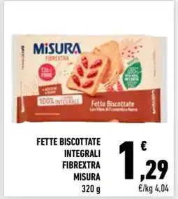 Conad Fette Biscottate Integrali Fibrextra Misura offerta