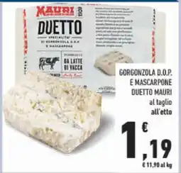 Conad GORGONZOLA D.O.P. E MASCARPONE DUETTO MAURI offerta