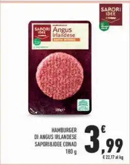 Conad HAMBURGER DI ANGUS IRLANDESE SAPORI&IDEE CONAD offerta
