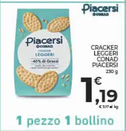 Conad CRACKER LEGGERI CONAD PIACERSI offerta