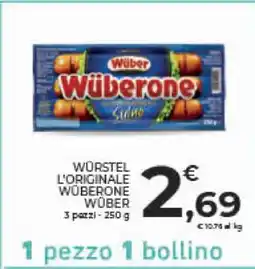 Conad WÜRSTEL L'ORIGINALE WÜBERONE WÜBER offerta