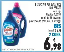 Conad DETERSIVO PER LAVATRICE BIO PRESTO offerta