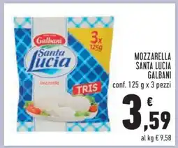 Conad MOZZARELLA SANTA LUCIA GALBANI offerta