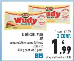 Conad IL WÜRSTEL WUDY AIA offerta