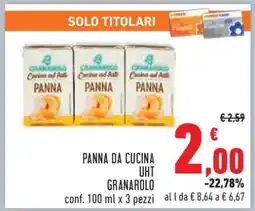 Conad PANNA DA CUCINA UHT GRANAROLO offerta