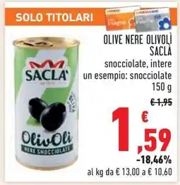 Conad Olive Nere Olivoli Saclà offerta
