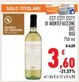Conad Est! Est!! Est!!! di Montefiascone DOC Bigi offerta