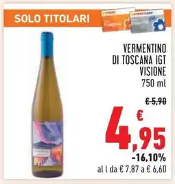 Conad VERMENTINO DI TOSCANA IGT VISIONE offerta