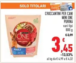 Conad CROCCANTINI PER CANI MINI ONE PURINA offerta