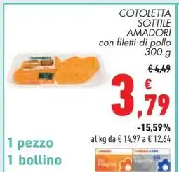 Conad COTOLETTA SOTTILE AMADORI offerta