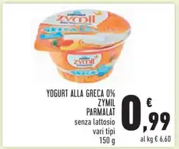Conad Yogurt alla Greca 0% Zymil Parmalat offerta