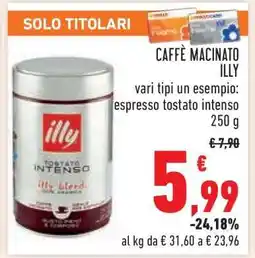 Conad Caffè Macinato Illy offerta
