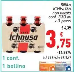 Conad Birra Ichnusa non filtrata offerta
