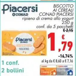 Conad Biscotto ai cereali Conad Piacersi offerta