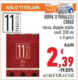 Conad BIRRA 11 PARALLELI CONAD offerta