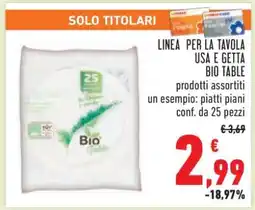 Conad LINEA PER LA TAVOLA USA E GETTA BIO TABLE offerta