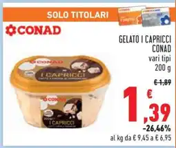 Conad GELATO I CAPRICCI CONAD offerta