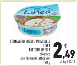 Conad Formaggio Fresco Primosale Linea Fattorie Osella offerta