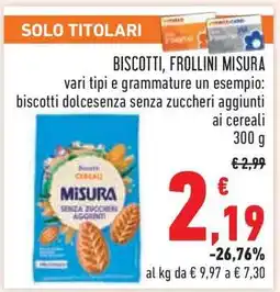 Conad BISCOTTI, FROLLINI MISURA offerta