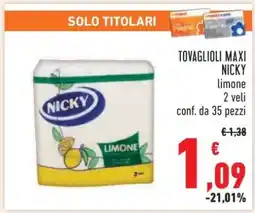 Conad TOVAGLIOLI MAXI NICKY offerta