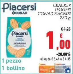 Conad CRACKER LEGGERI CONAD PIACERSI offerta
