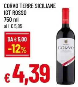 Famila Corvo terre siciliane igt rosso offerta