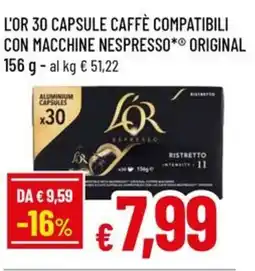 Famila L'or 30 capsule caffè compatibili con macchine nespresso* original offerta
