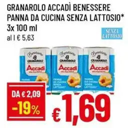Famila Granarolo accadì benessere panna da cucina senza lattosio offerta