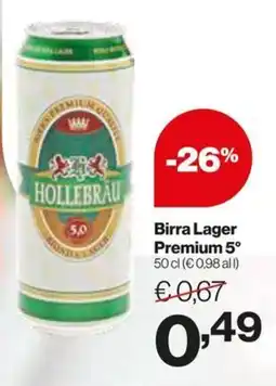 In'S Mercato HOLLEBRAU Birra Lager Premium 5° offerta