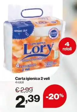 In'S Mercato Lory Carta igienica 2 veli offerta