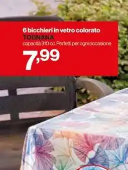 In'S Mercato 6 bicchieri in vetro colorato TOGNANA offerta