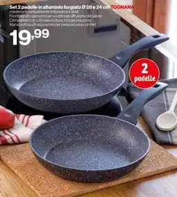 In'S Mercato Set 2 padelle in alluminio forgiato Ø 28 e 24 cm TOGNANA offerta