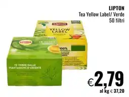 Famila Market LIPTON Tea Yellow Label/ Verde 50 filtri offerta